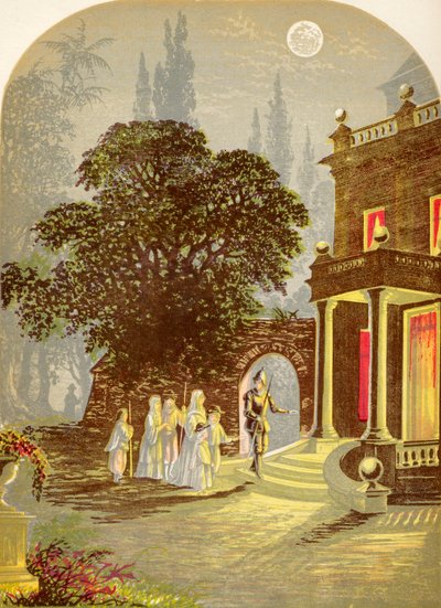 The Pilgrims Arriving at the Inn, from The Pilgrims Progress by John Bunyan, published c.1880 by Alexander Francis Lydon
